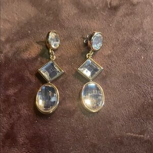 Elegant Gold and Silver Drop Earrings